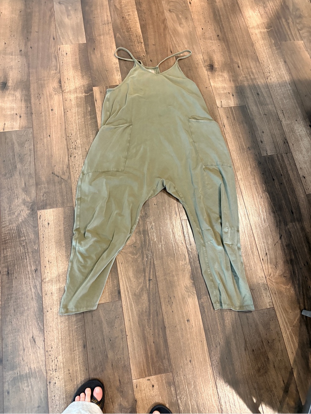 Free People Olive Green Relaxed Harem Jumpsuit
